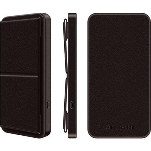 Foldable Wireless Cell Phone Charger Portable PU Leather Phone Holder Smartphone Bracket DQ-Drop