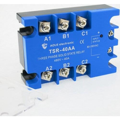 1PCS Three Phase Solid Sate Relay 40A AC-AC Bolts Fixed 80-280VAC To 480VAC