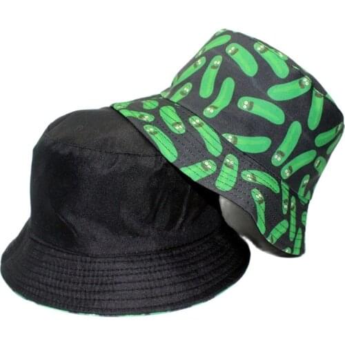 Outdoor Lightweight Polyester Cotton Fisherman Cap Printed Cucumber Unisex Summer Autumn Sun Protection Panama Bucket Hat F112