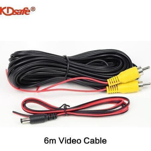 Video Cable 6m For Car Rear View Camera Universal RCA 6 Meters Wire For Connecting Reverse Camera With Car Multimedia Monitor