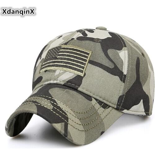 XdanqinX Unisex Cotton Baseball Cap Men Camouflage Hat Fashion Embroidery Womens Sports Caps Adjustable Size Tongue Couple Hats