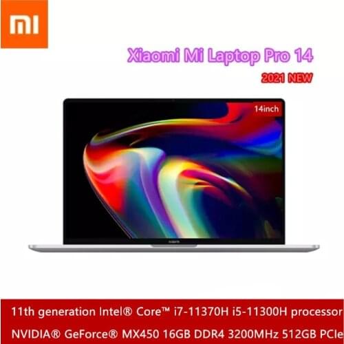 Xiaomi Mi Laptop Pro 14 i7-11370H/i5-11300H MX450 14 Inch 2.5K Super Retina Screen Notebook 16GB DDR4 512GB SSD