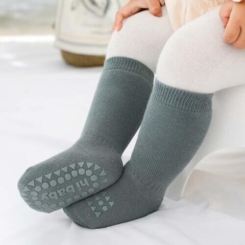 Newborn Infant Winter Cotton Anti Slip Long Socks Kids Children Toddler Baby Boys Girls Warm Terry Thick Thermal Knee High Sock