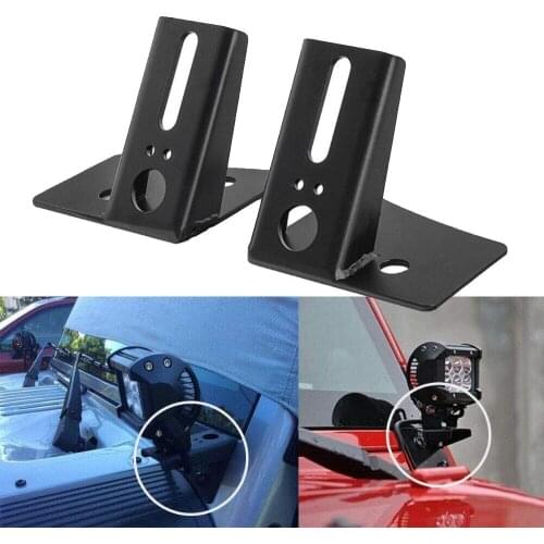 1PAIR Car A-pillar Spotlight Mounting Bracket LED Driving Work Lamp Holder Clamp For Jeep Wrangler JK 2007-2017