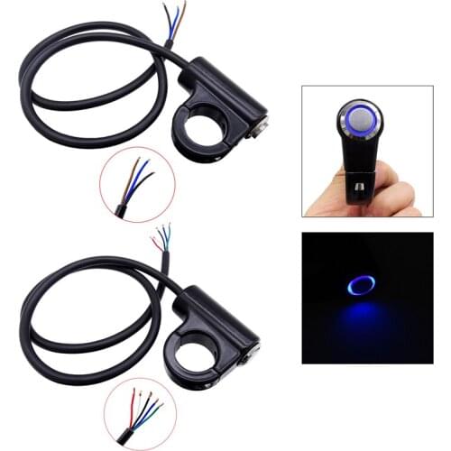 1Pcs 7/8" 22mm DC12V 10A LED Universal Motorcycle Handlebar ON/OFF Switch Headlight Fog Light Waterproof Switches