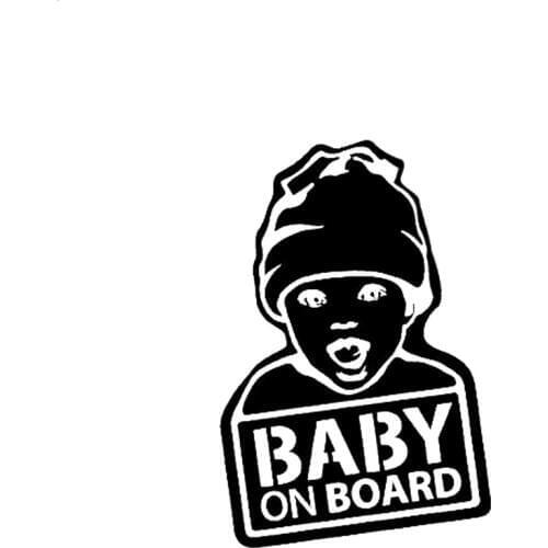 10CM*14.7CM Baby On Board Car Styling Accessories Motorcycle Funny Car Stickers And Decals Black Sliver C8-1231