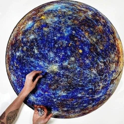 1000 Piece Jigsaw Puzzle Star Space Travel Rainbow Round Moon Earth Saturn Flat Adult Kids DIY Educational Childrens Toy