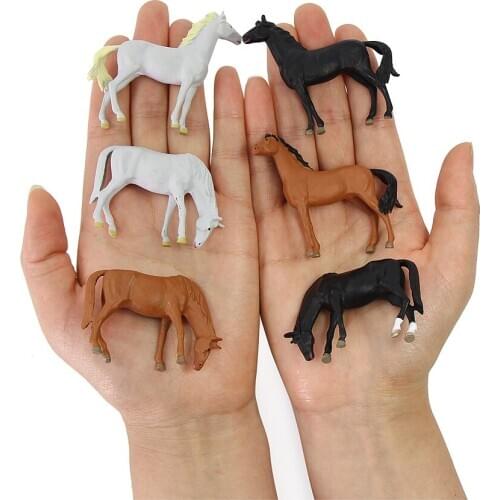 12pcs/24pcs Well Painted 1:43 Scale PVC Model Horses O Scale Horse Animals Desktop Decor Mini Railway Scenery AN4302