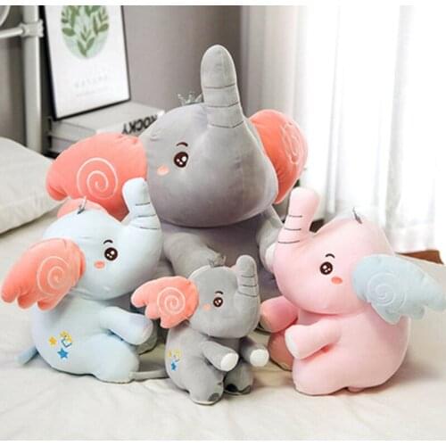 25- 55cm Cute Dumbo Elephant Plush Toy Stuffed Animals Baby Girls Kids Toys Dumbo the Flying Elephant Children Christmas Gifts
