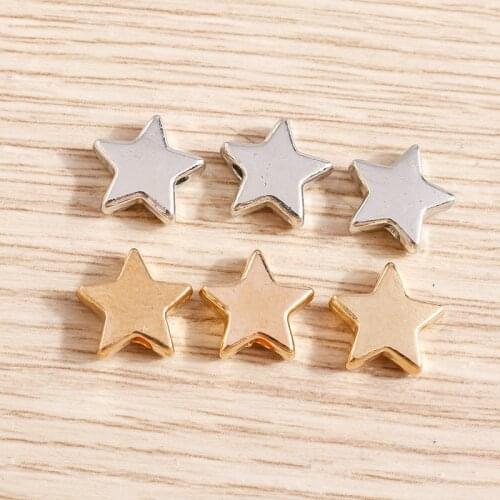 30pcs/lot 9*9mm Trendy Zinc Alloy Star Charms Beads for Jewelry Findings Necklaces Pendants Bracelets Accessories DIY Making