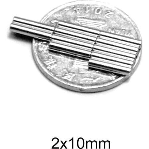 50~1000PCS 2x10 Small mini Round Magnet 2mm*10mm Neodymium Powerful Magnetic 2x10mm Permanent NdFeB Strong Magnet Disc 2*10