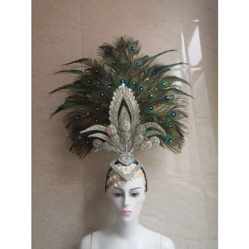 Latin dance Samba accessories Fashion exquisite headdress feathers Delicate dance shows accessories