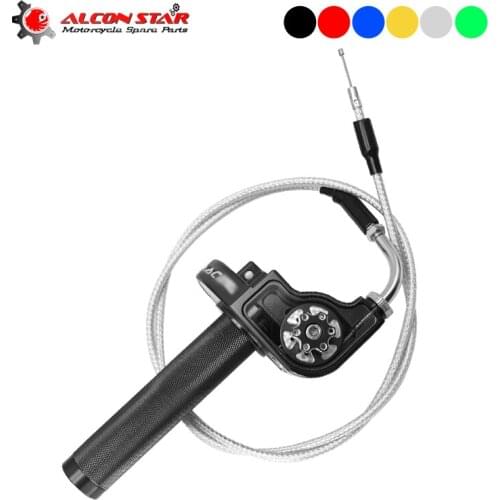 Alconstar- CNC Aluminum 7/8'' Handlebar Grips Throttle Tube Sleeve Twist Clamp For CRF50 70 110 125 250 Kawasaki Dirt Pit Bike