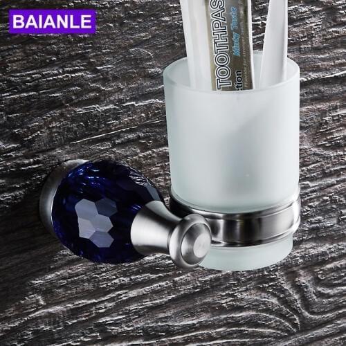 BAIANLE Single Cup Tumbler Holder 304 Stainless Steel Wall Mounted Toothbrush Cup Holder Bathroom Accessories