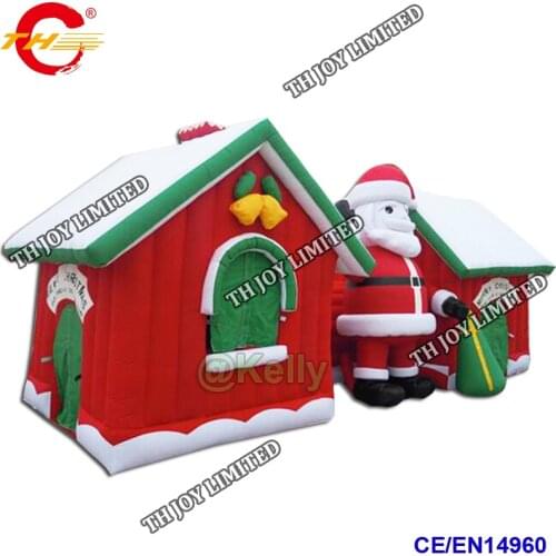 Free door shipping 7x3m/8x3m giant inflatable santa grotto, cheap inflatable santa house for sale, Xmas inflatable tent house
