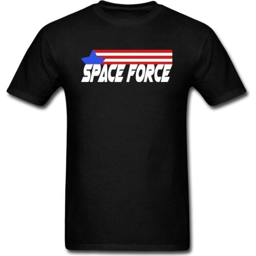 Space Force Tee Men T-shirt Letter T Shirt Black Cotton Fabric Clothes Summer Mens Tshirts Hipster Tops Letter Print No Fade