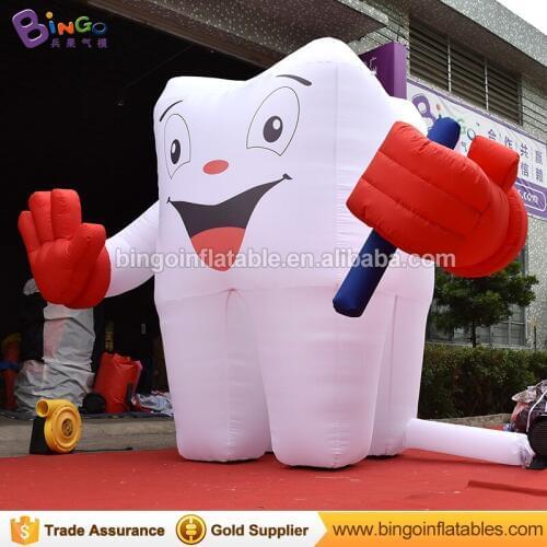 Customized 2.5 meters tall giant inflatable tooth balloon digital printing airblown teeth for decoration toys