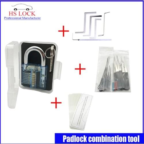 Hot sale practice lock set with professional Broken Key Extractor Set Locksmith Tool Key Removal Hooks kit 5 pcs tension tools