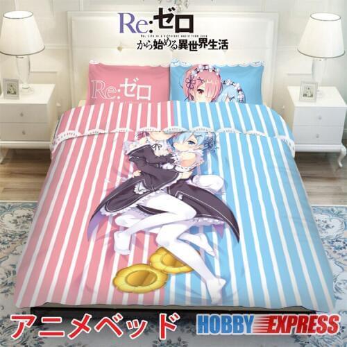 Hobby Express Rem and Ram Re Zero Japanese Bed Blanket or Duvet Cover with Pillow Covers ADP-CP160407