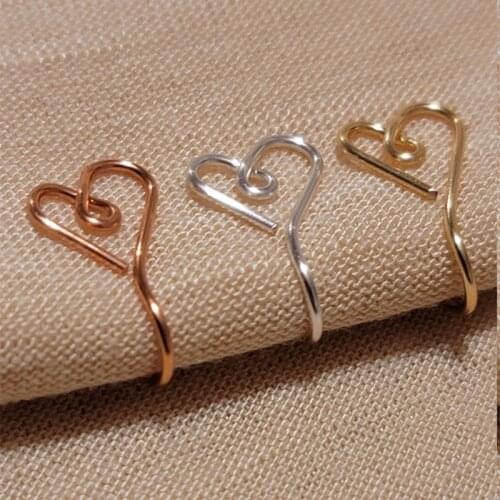 Original Heart Shape Nose Cuff Ring 2021 For Women Copper Wire Fake Piercing Gold Silver Color Clip Nose Ring Body Jewelry