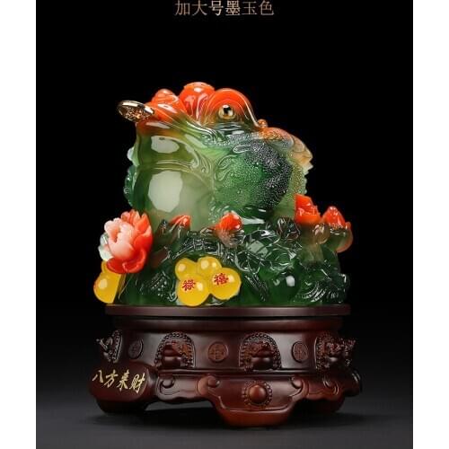 2020 home family shop company Bring wealth Money Drawing Mascot GOOD LUCK ZHAO CAI JIN CHAN crystal resin FENG SHUI statue