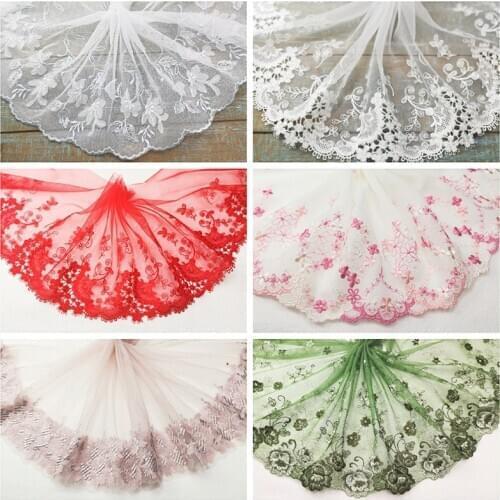 French Style Soft Mesh Embroidery Fabric DIY Romantic Skirt Banquet Party Dress Cheongsam Sewing Decoration Dentelle Renda Lace