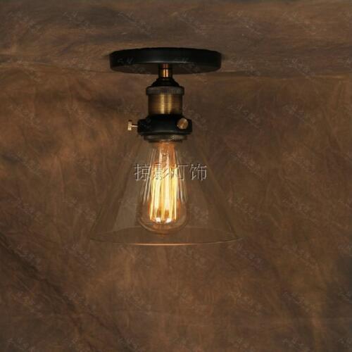 LOFT Edison Vintage Style Transparent Glass Ceiling Lamp Cafe Bar Coffee Shop Bedside Hall Way Store Shop Club