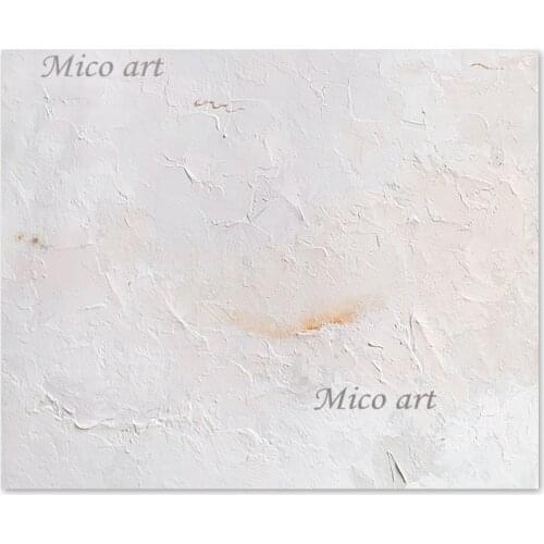 Latest Knife Palette Abstract Textured Style Simple White White Color Oil Painting Canvas Wall 1 Panel Set Abstract Art As Gift