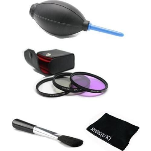 RISE(UK) New Professional 67mm UV FLD CPL Filter kit &Gas blowing&brush for canon nikon sony pentax+Cleaning cloth
