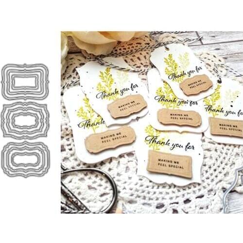 Label frame set Metal Cutting Dies for DIY Scrapbooking Stencils Crafts Making Photo Album Template Handmade Decoration Dies Cut