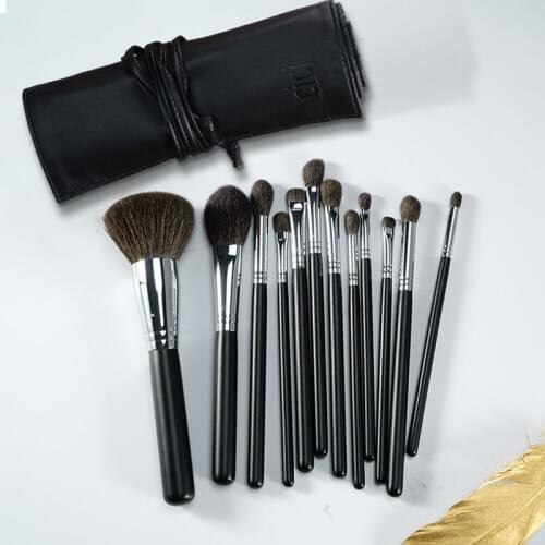 Professional Handmade Makeup Brushes Set Soft Blue Squirrel Goat Hair Powder Contour Eye Shadow Blending Brush Make Up Brush Kit