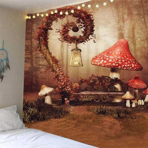 Custom Wall Hanging Tapestry Mushroom Forest Large Carpet Mattress Bohemian 3 Sizes Rug Blanket Camping Tent Free Shipping Hot