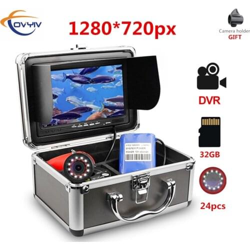 COVYIV 7" Inch Camera For Fishing 1200TVL HD Underwater Video Camera for Winter Fishing Fish Finder with DVR 1280*720 Resolution