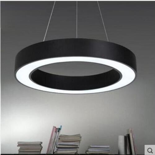 Simple round iron pendant lighting ring modern personality creative living room restaurant office LED hanging lights led lamps