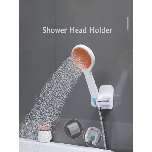 Adjustable Handheld Shower Head Holder, ABS+Plastic Bathroom 3M Adhesive Showerhead Adapter Bath Shower Brackets Accessories