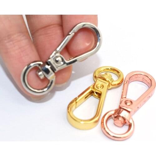 Rose Gold/Silver Swivel Clasps Lobster Claws Snap Hook Keychains Base Lanyards Keys Clips Bag Key Ring Parrot Strap Webbing 8PCS
