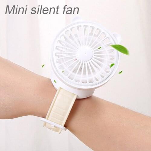 Cute Bear Hand-Held Fan Comfortable Wrist Strap Fans Cartoon Portable Mini Fan For Outdoor Travel Hand-Held Fan Wrist Strap