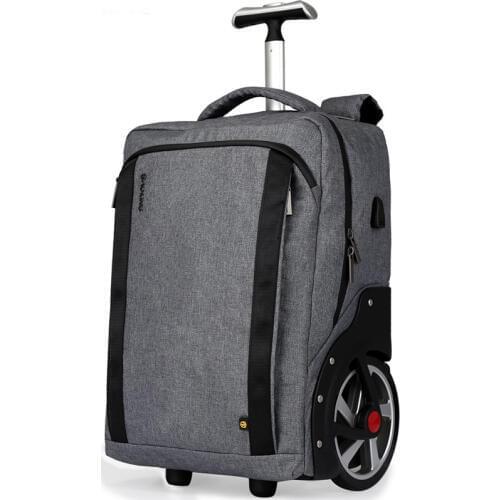 LeTrend Trolley Backpack Waterproof Trolley Bag Computer Layer USB Charging Port Multi-function Pocket Boarding Travel Bag
