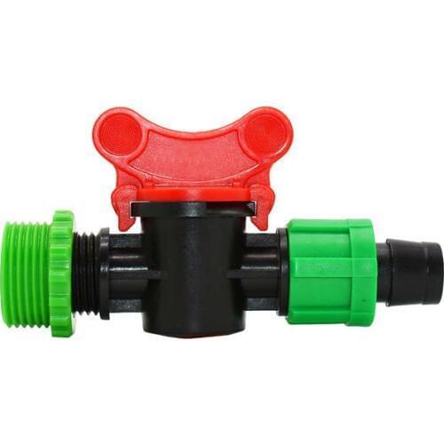 Male thread 1/2 3/4 to16mm drip tape tap connector lock nut garden tap irrigation water valve Greenhouse for irrigation 20Pcs