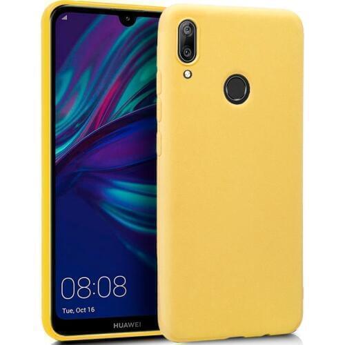 Silicone case Huawei Y7 (2019) Yellow, soft, anti-shock