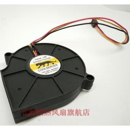 Everflow B127515BU Server Cooling Fan DC 12V 0.80A 75x77x15mm 3-wire