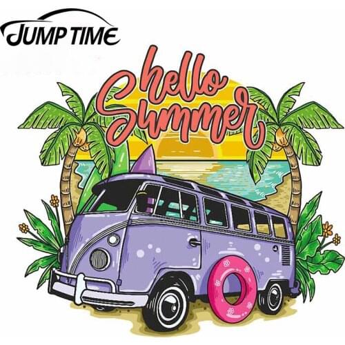 Jump Time 13 x 11.9cm For Summer Hippie Bus JDM Vinyl Sticker for Window Bike Custom printing Graphics Car Sticker