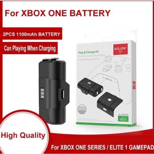 2Pcs 1100mAh Xbox One Battery Replacement + USB Charger for Xbox One / Xbox One S/Xbox One X/Xbox Series X/S Elite Gamepads