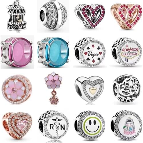 2021 NEW 100% 925 Sterling Silver Cute Animal Bird Cage Ball Weird Charm Fit DIY Women Bracelet Fashion Original Jewelry Gift