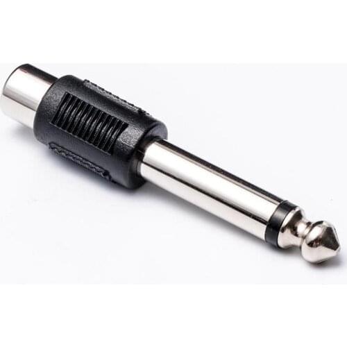 1Pcs RCA Female Jack to 6.35mm 1/4" Male Mono Plug Audio Adapter Connector for DIY FM Microphone