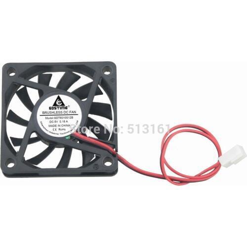 100Pcs Gdstime 60mm DC 12V 2Pin 2510 Connector 6cm 60x60x10mm 6010 Computer PC Case CPU Cooling Fan
