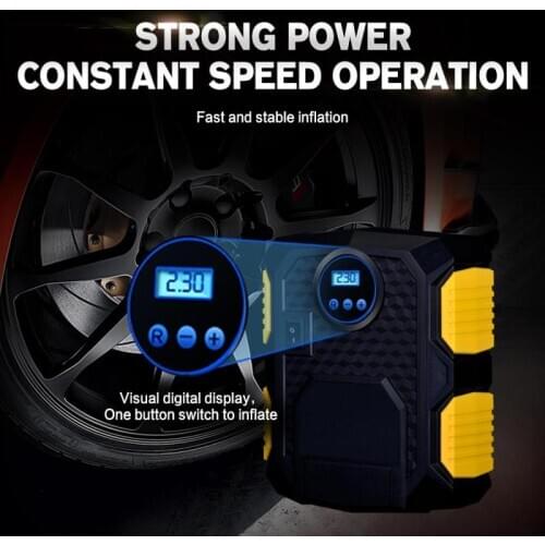 150PSI 12V Car Tire Inflator Electric Air Pump Protable Air Compressor Digital Display LED Lighting For Car Bike Motorcycle
