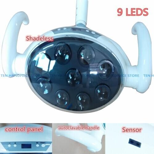 2018 good quality 9 LEDs dental lamp with Sensor Oral Light Lamp for Dental Unit Chair implant surgery lamp shadeless
