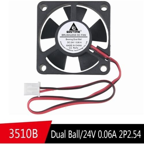 5Pcs Gdstime 3510 DC 24V Dual Ball Bearing Brushless CPU Cooling 35*35*10mm 3.5cm XH2.54 Small Cooler axial fan