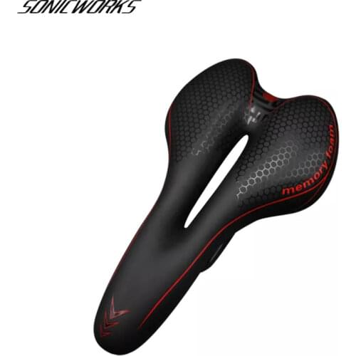 Shock Absorbing Hollow Bicycle Saddle Cycling PU Extra Soft Memory Foam Mountain Bike Saddle MTB Road Anti-skid Seat Accessories